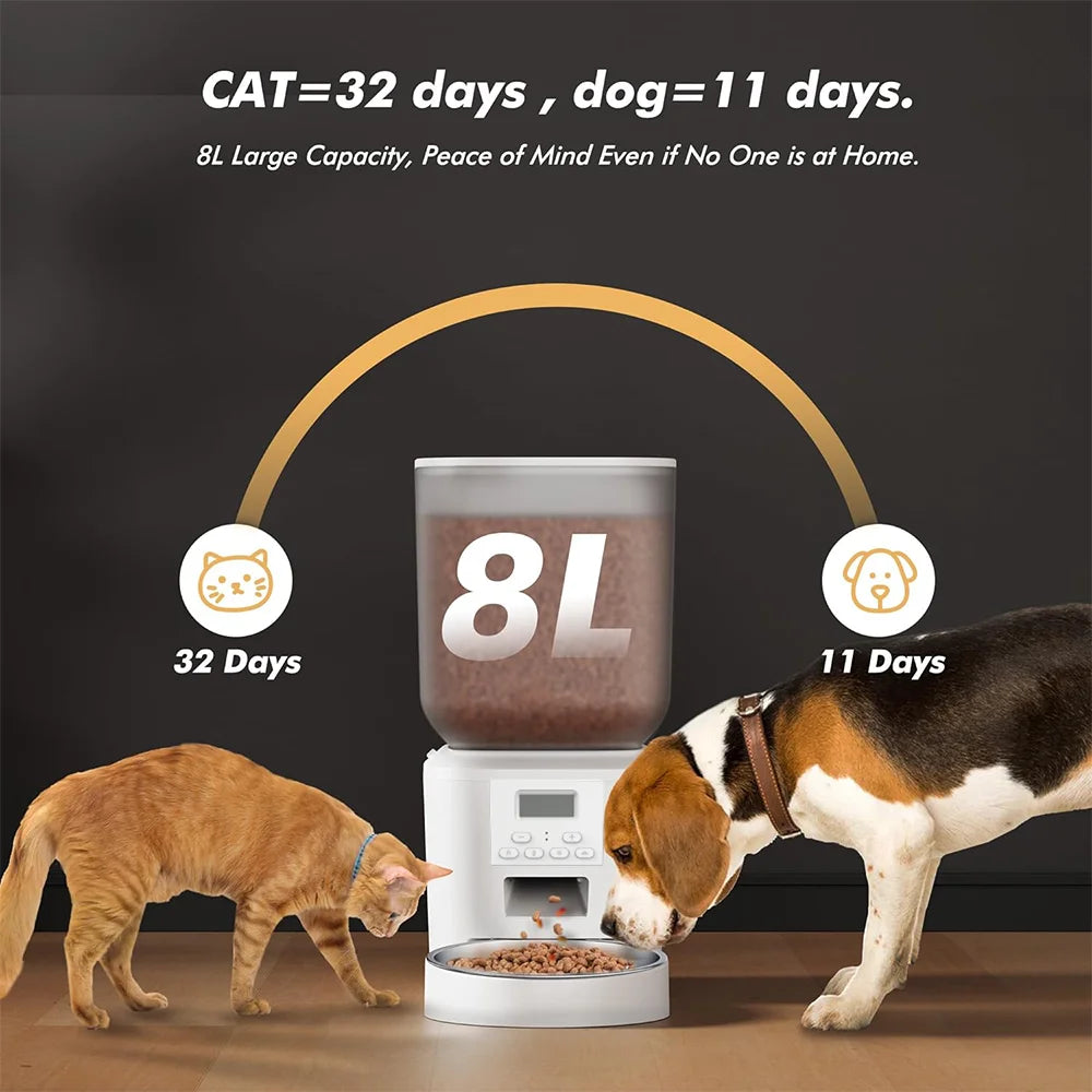 Nityers Automatic Cat Feeder With Voice Recorder And Dual Power