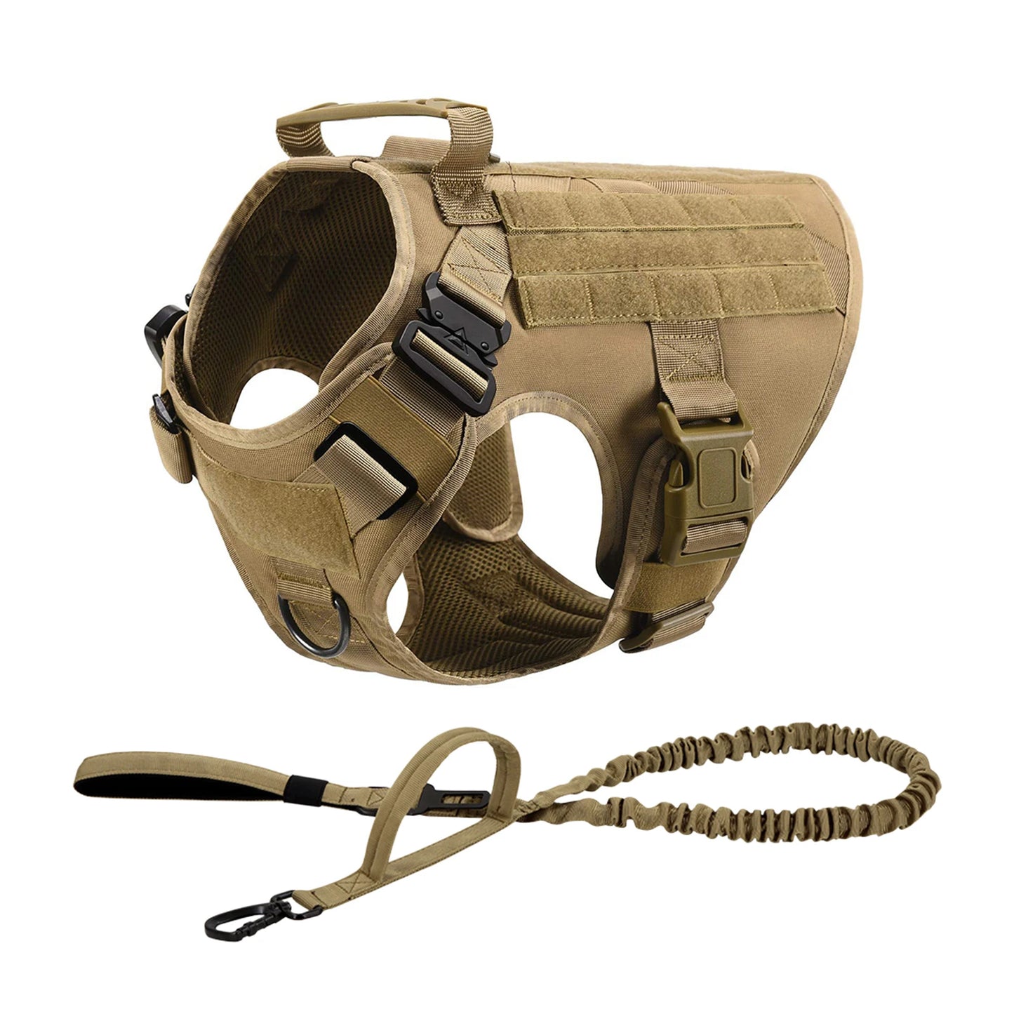 Tactical Dog Harness Vest With Molle Pouches For Medium And Large Dogs
