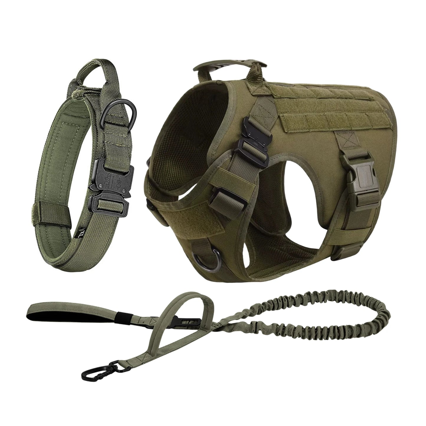 Tactical Dog Harness Vest With Molle Pouches For Medium And Large Dogs