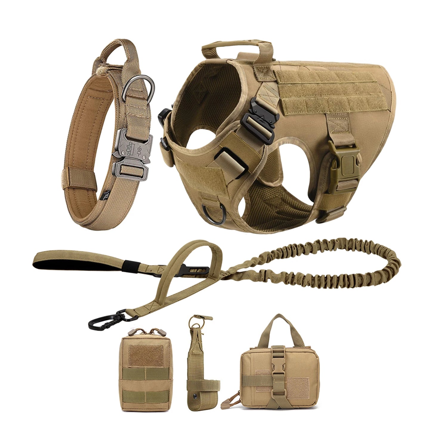 Tactical Dog Harness Vest With Molle Pouches For Medium And Large Dogs