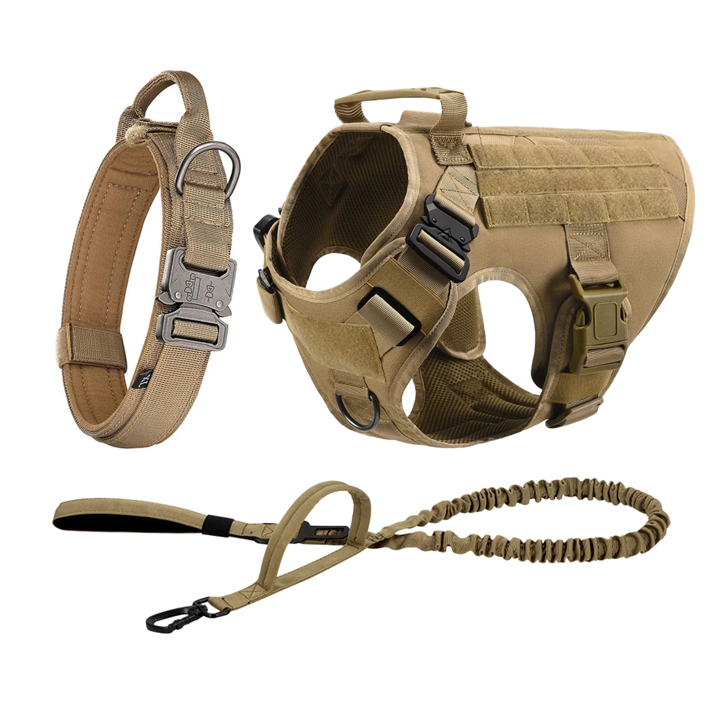 Tactical Dog Harness Vest With Molle Pouches For Medium And Large Dogs