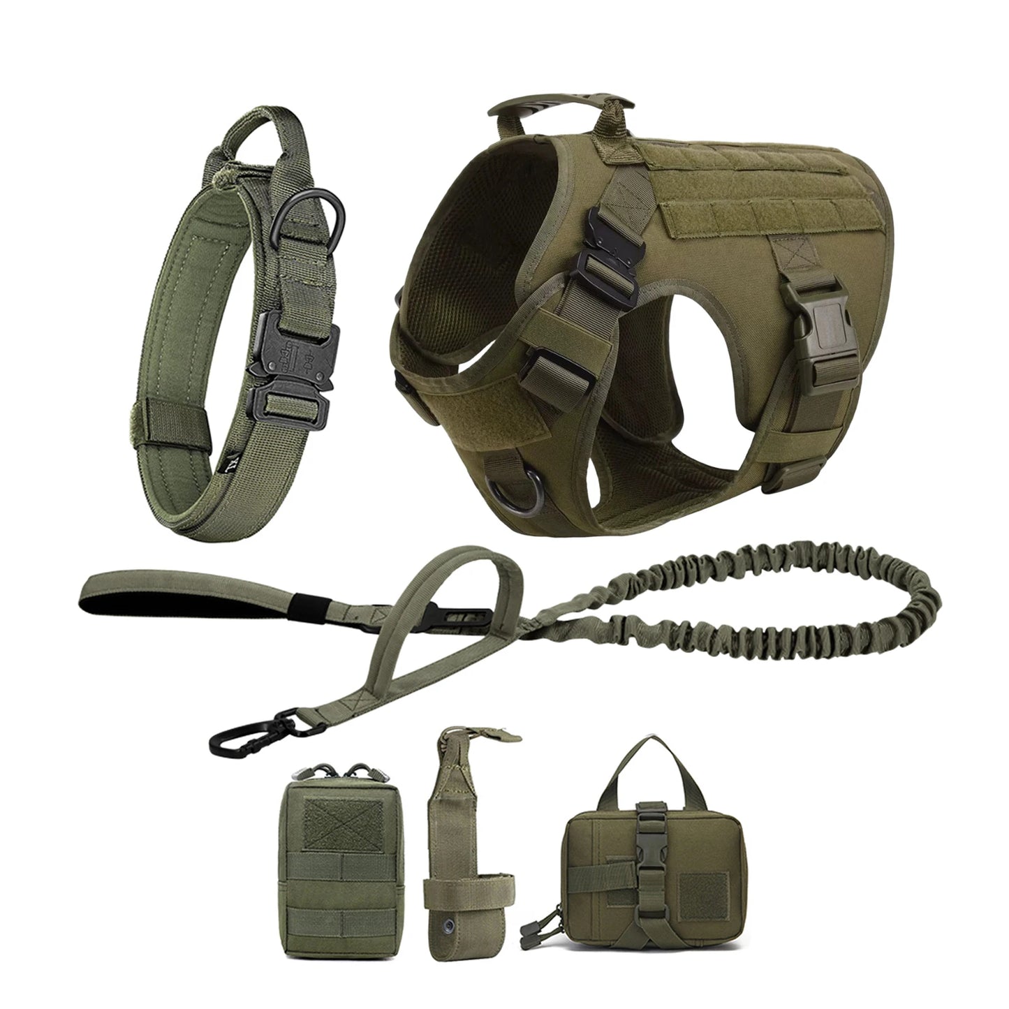 Tactical Dog Harness Vest With Molle Pouches For Medium And Large Dogs