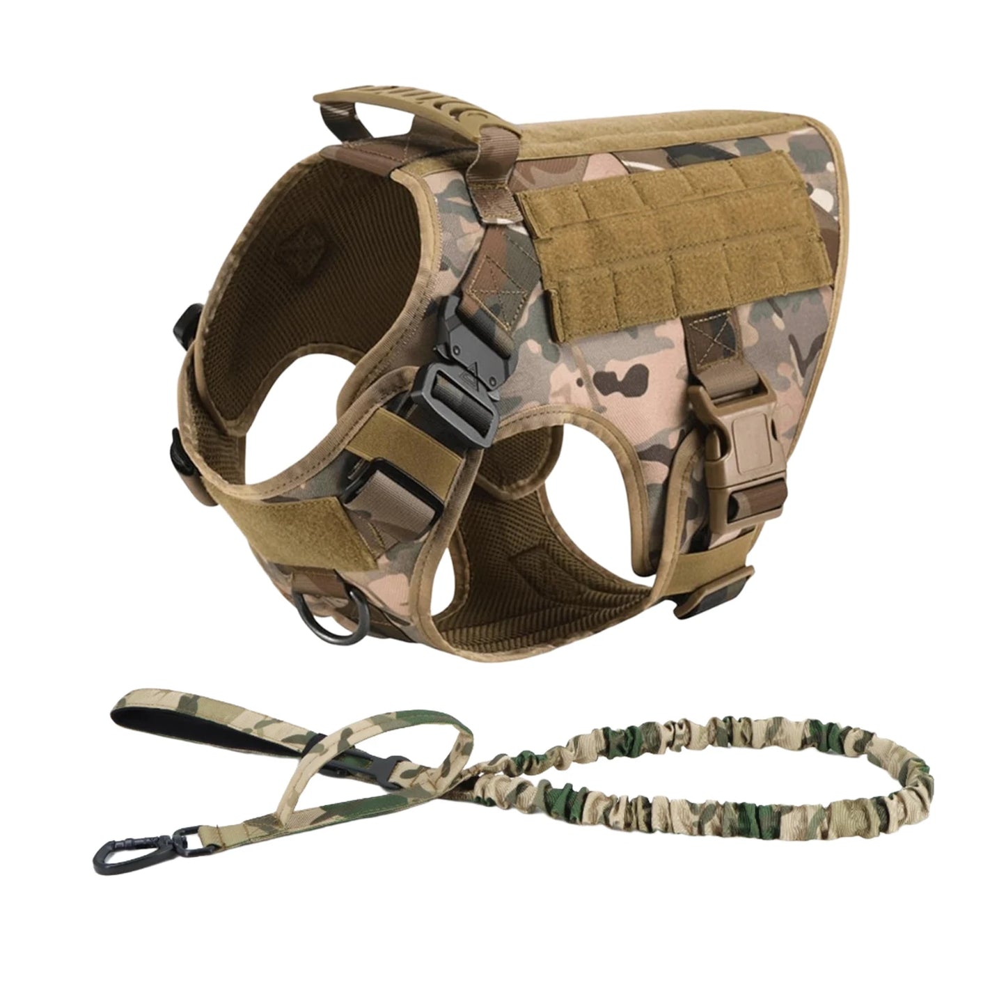 Tactical Dog Harness Vest With Molle Pouches For Medium And Large Dogs