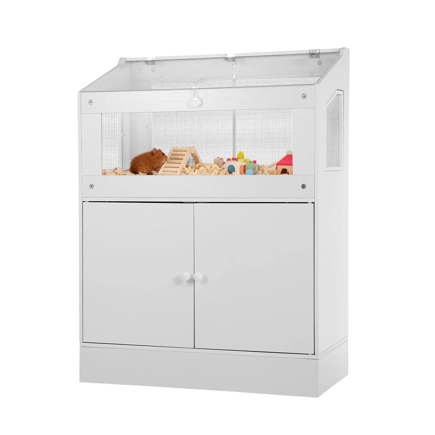 HiMISS Acrylic Animal Cage With Storage Cabinet For Hamster Guinea Pig