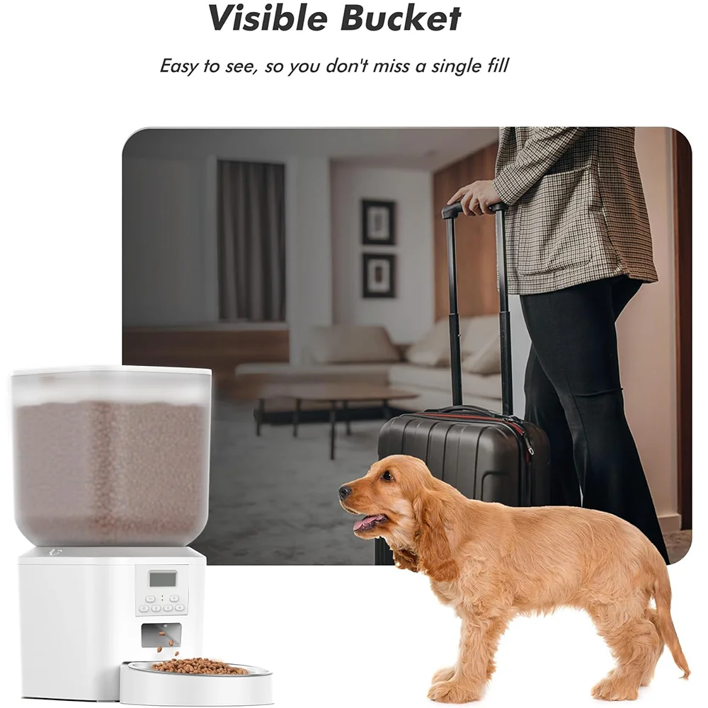 Nityers Automatic Cat Feeder With Voice Recorder And Dual Power