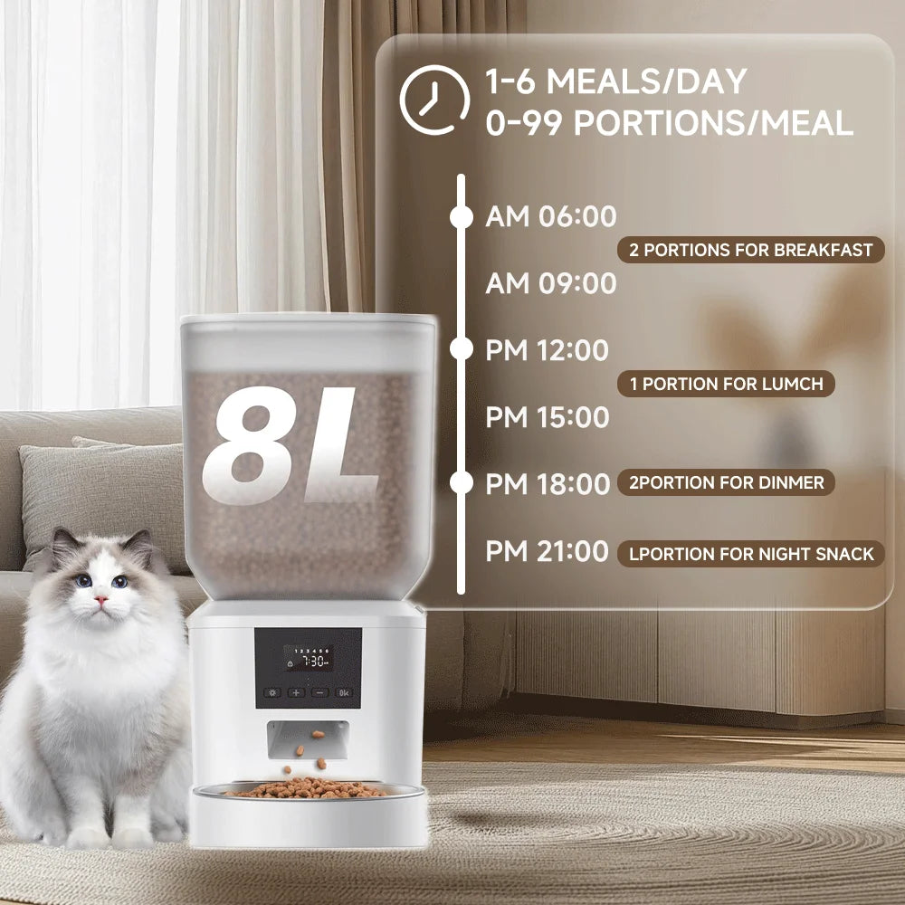 Nityers Automatic Cat Feeder With Voice Recorder And Dual Power