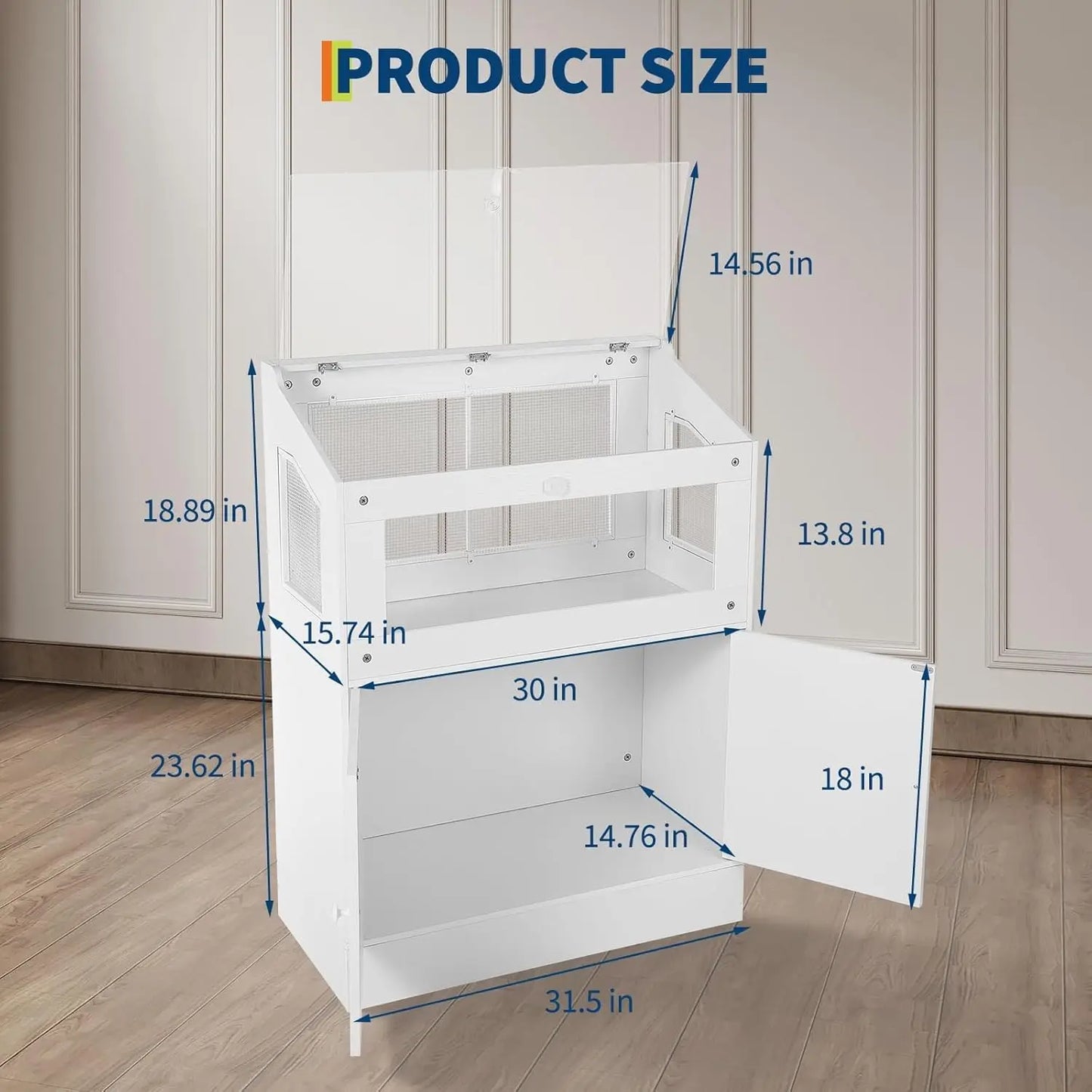 HiMISS Acrylic Animal Cage With Storage Cabinet For Hamster Guinea Pig