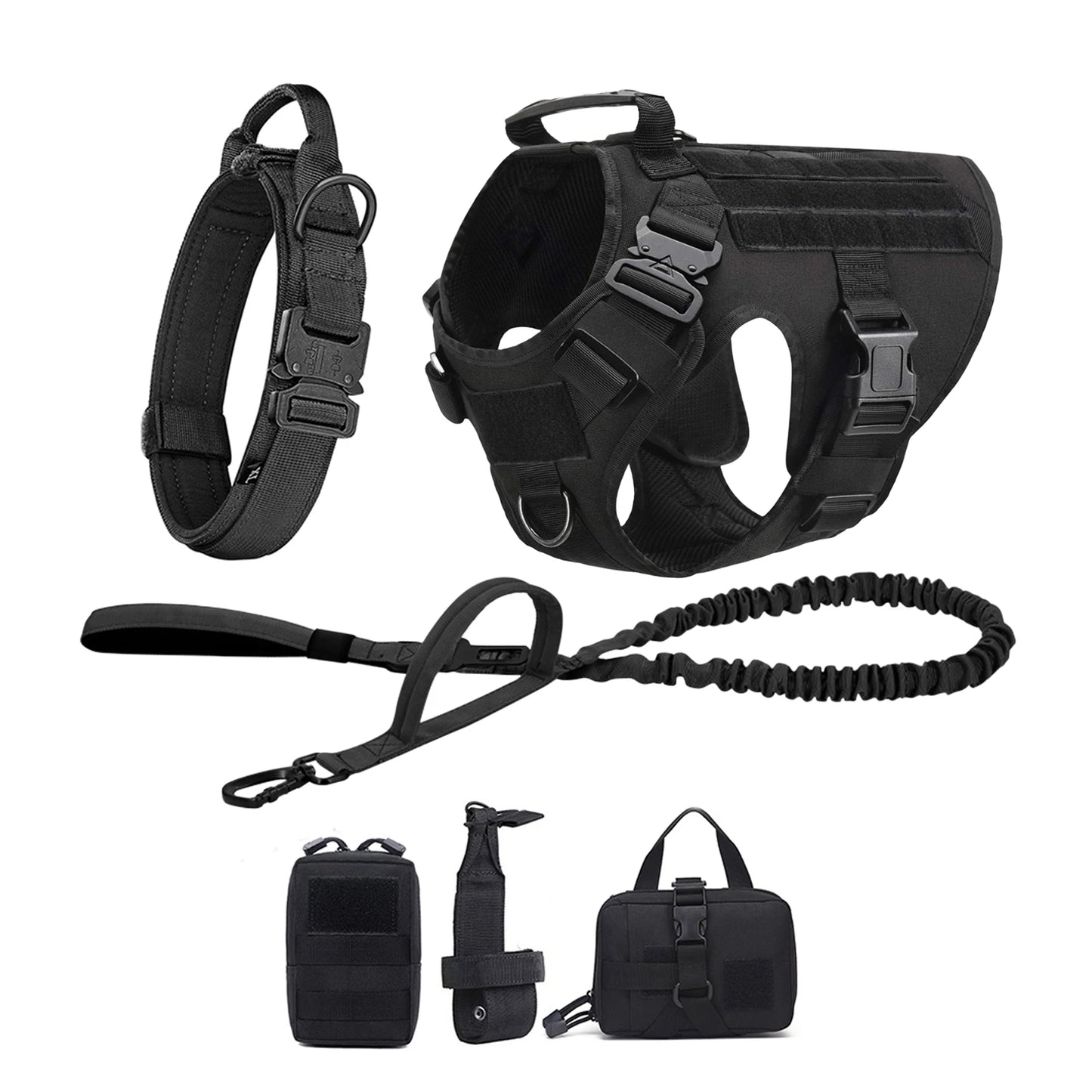 Tactical Dog Harness Vest With Molle Pouches For Medium And Large Dogs