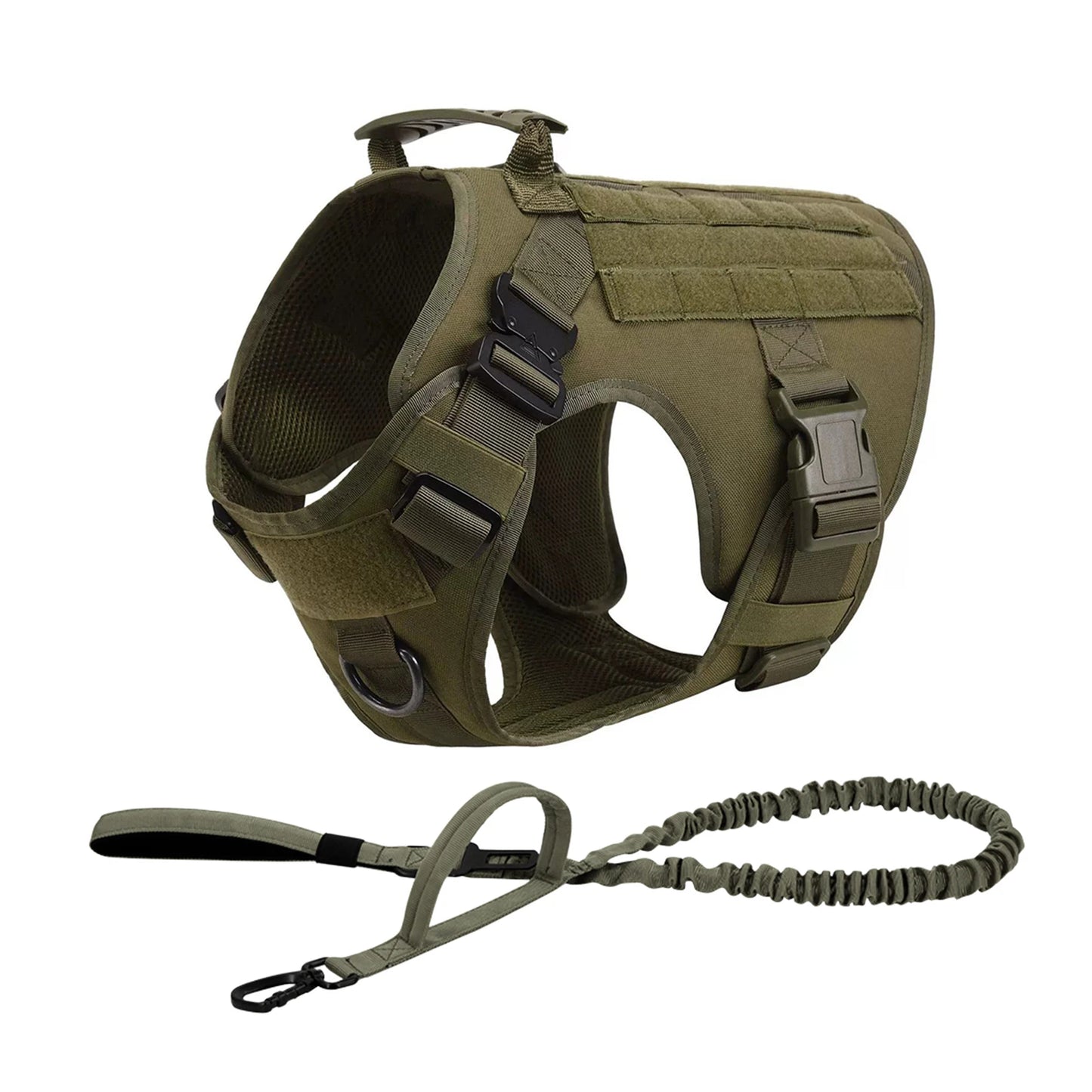 Tactical Dog Harness Vest With Molle Pouches For Medium And Large Dogs
