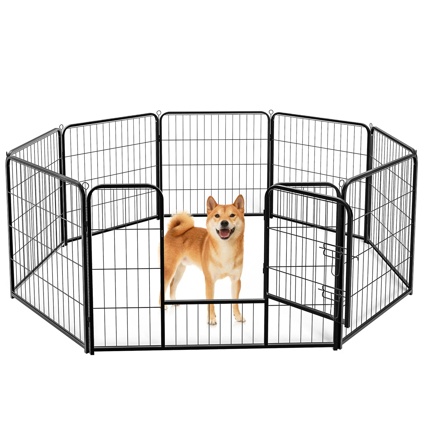 JHK Metal 8 Panels Dog Playpen Fence for Indoor Outdoor