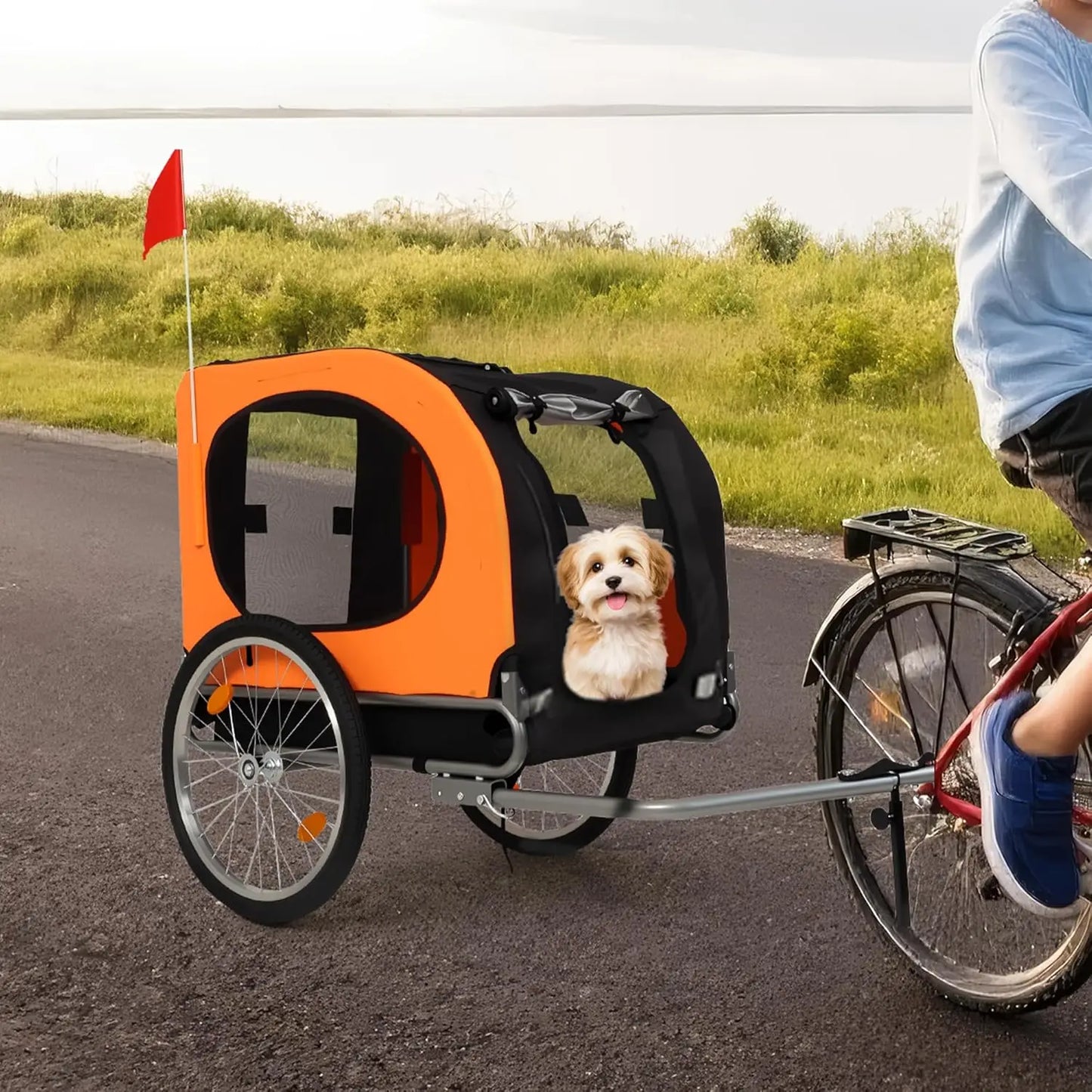 TWISTER.CK Dog Bike Trailer 88Lbs Capacity Foldable Carrier