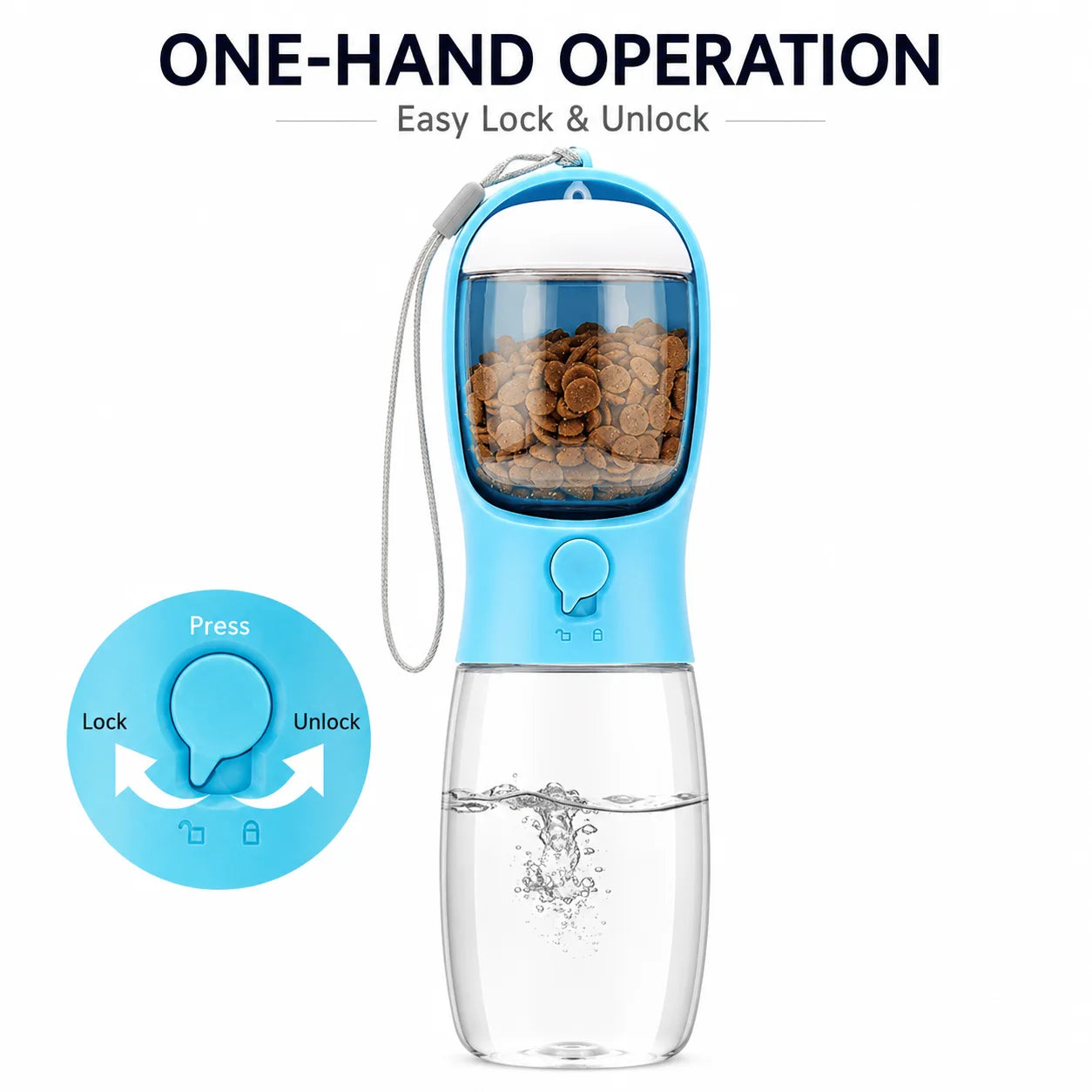 Portable 3-In-1 Pet Travel Dispenser Water Bottle and Bowl