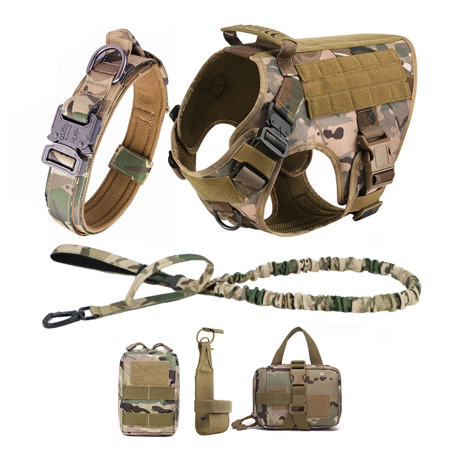 Tactical Dog Harness Vest With Molle Pouches For Medium And Large Dogs