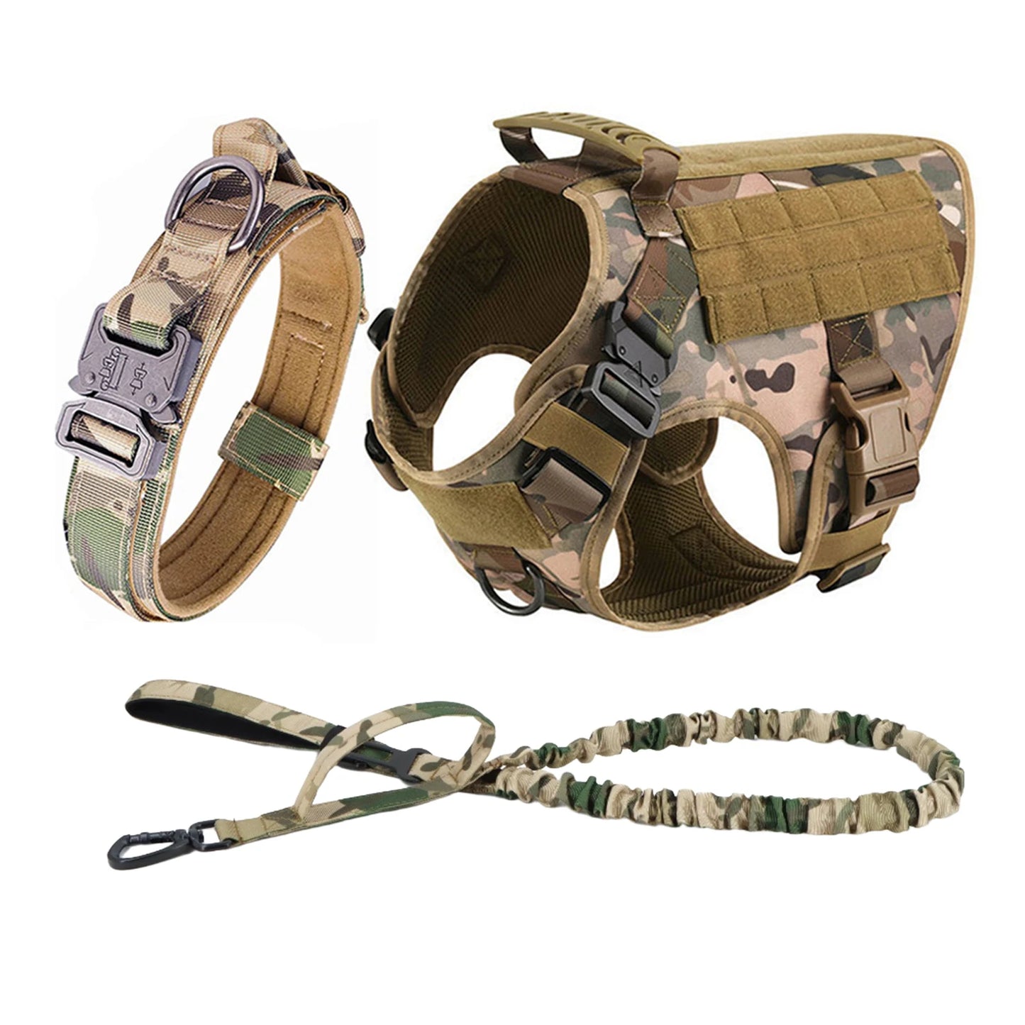 Tactical Dog Harness Vest With Molle Pouches For Medium And Large Dogs
