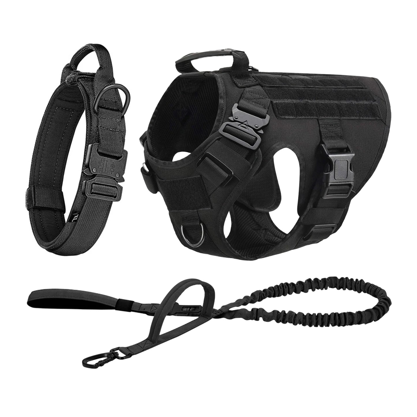 Tactical Dog Harness Vest With Molle Pouches For Medium And Large Dogs