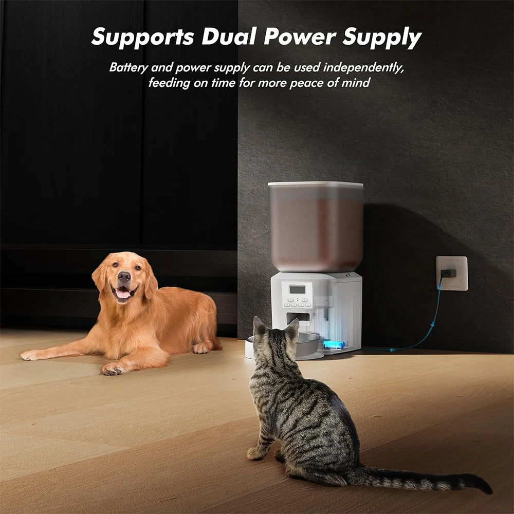 Nityers Automatic Cat Feeder With Voice Recorder And Dual Power